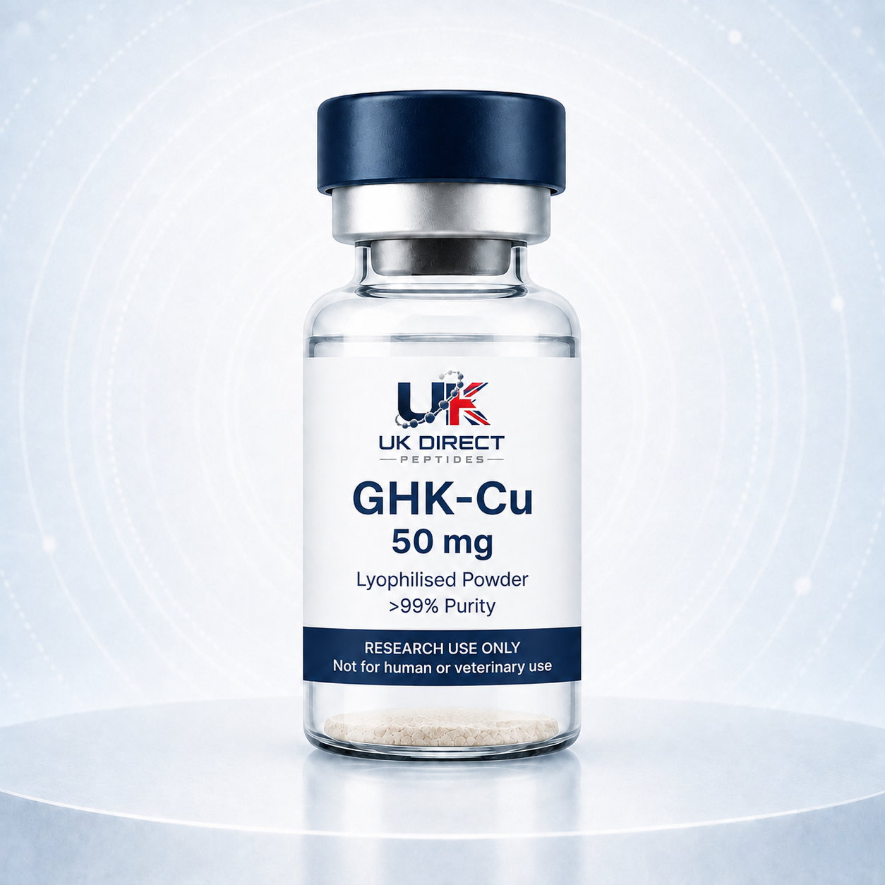 GHK-Cu 50 mg - UK Direct Peptides research product vial