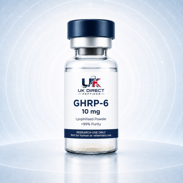 GHRP-6 10 mg - UK Direct Peptides product vial