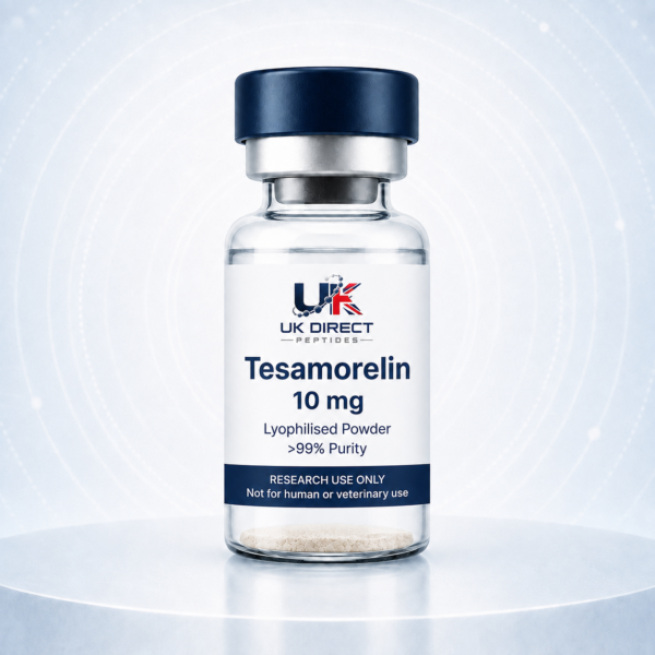 Tesamorelin 10 mg - UK Direct Peptides research product vial